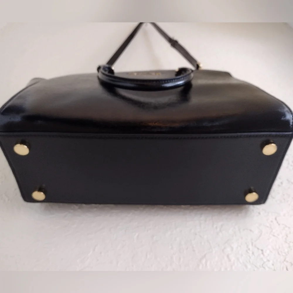 Michael Kors Selma Satchel Patent Leather Black Crossbody Bag - Picture 3 of 12